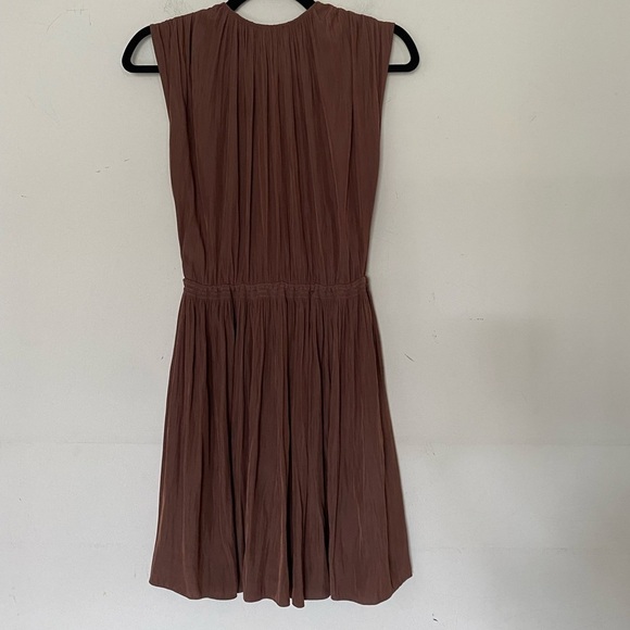 Aritzia Wilfred Sz XS Cognac Sleeveless Mini Dress Like New 372 - Picture 7 of 11